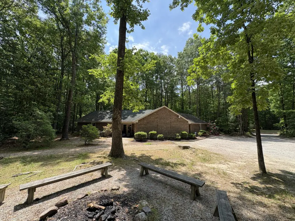 Lodging &Amp; Accommodations 31 Front Of Laurel Cottage And Fire Ring Meeting Space At Williamsburg Christian Retreat Center In Williamsburg, Virginia