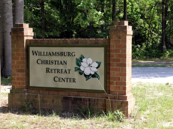 A Sign Used To Notify Christian Families Traveling To Their Family Getaway That They Have Arrived At Williamsburg Christian Retreat Center In Williamsburg, Va.