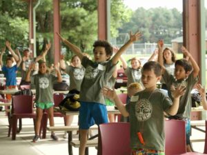 Kids Singing Along To A Song During A Youth Christian Summer Camp Event At Wcrc