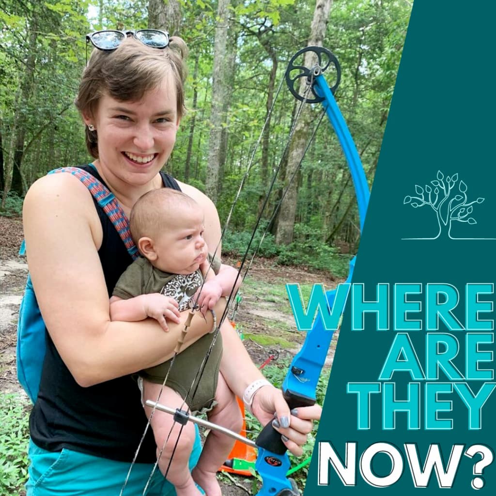 Past Wcrc Camper Jamie Being Photographed With Her Child At The Wcrc Archery Range Where She Now Teaches As A Camp Counselor.