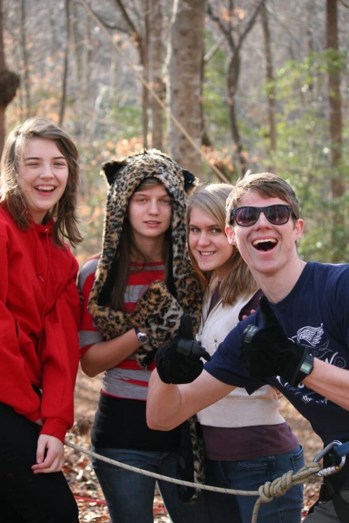 Winter Youth Retreat 2024 4 Teenagers Having Fun Outside At Wcrc'S Winter Retreat In Williamsburg, Virginia