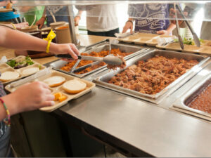 Prayers For Camp: 30+ Prayers For Campers, Counselors &Amp; Staff 6 People Getting Food At The Dining Hall At Wcrc In Williamsburg, Va