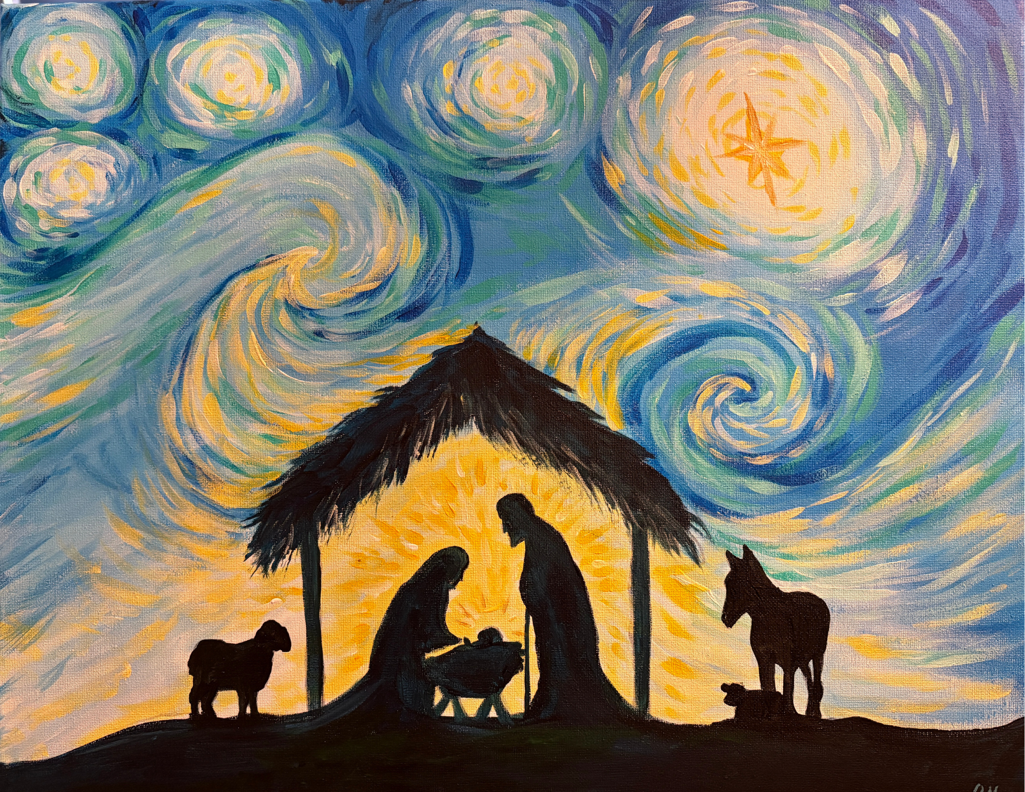 Step-By-Step Christmas Painting Instruction At Toano Va