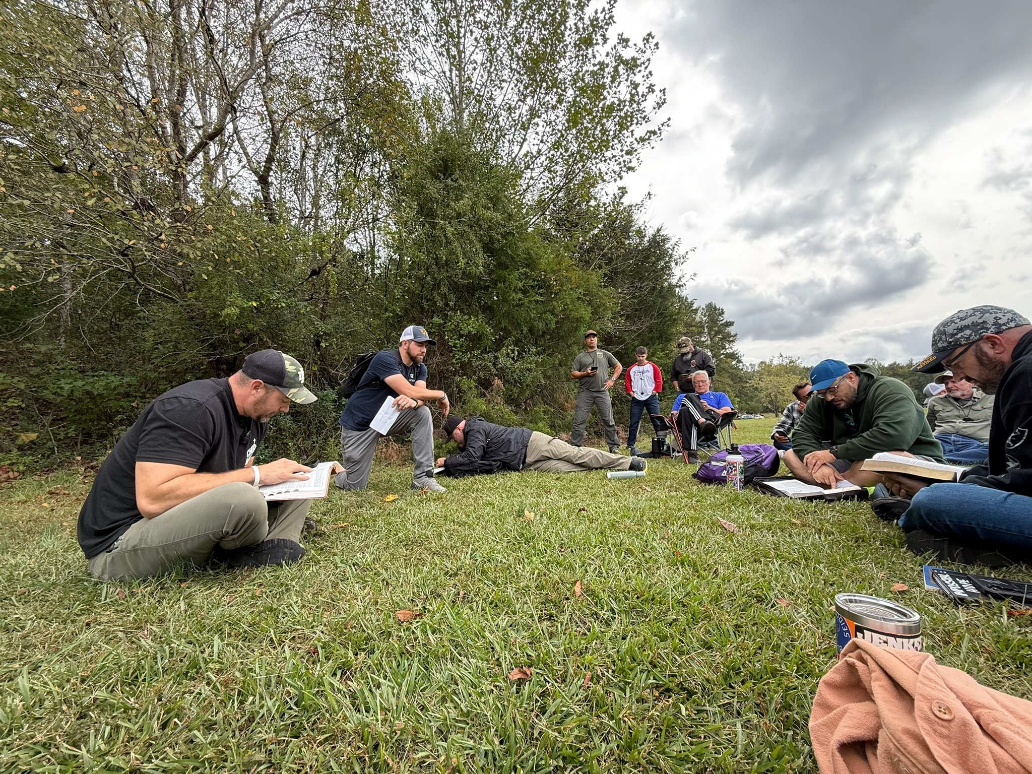 Men'S Retreat Group On A Hill