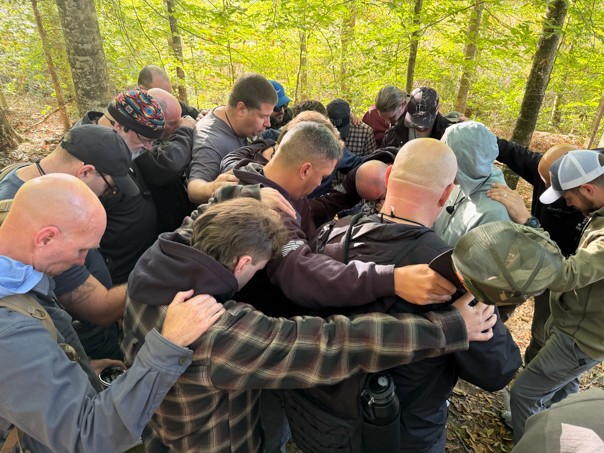 Christian Men'S Retreat In A Prayer Circle